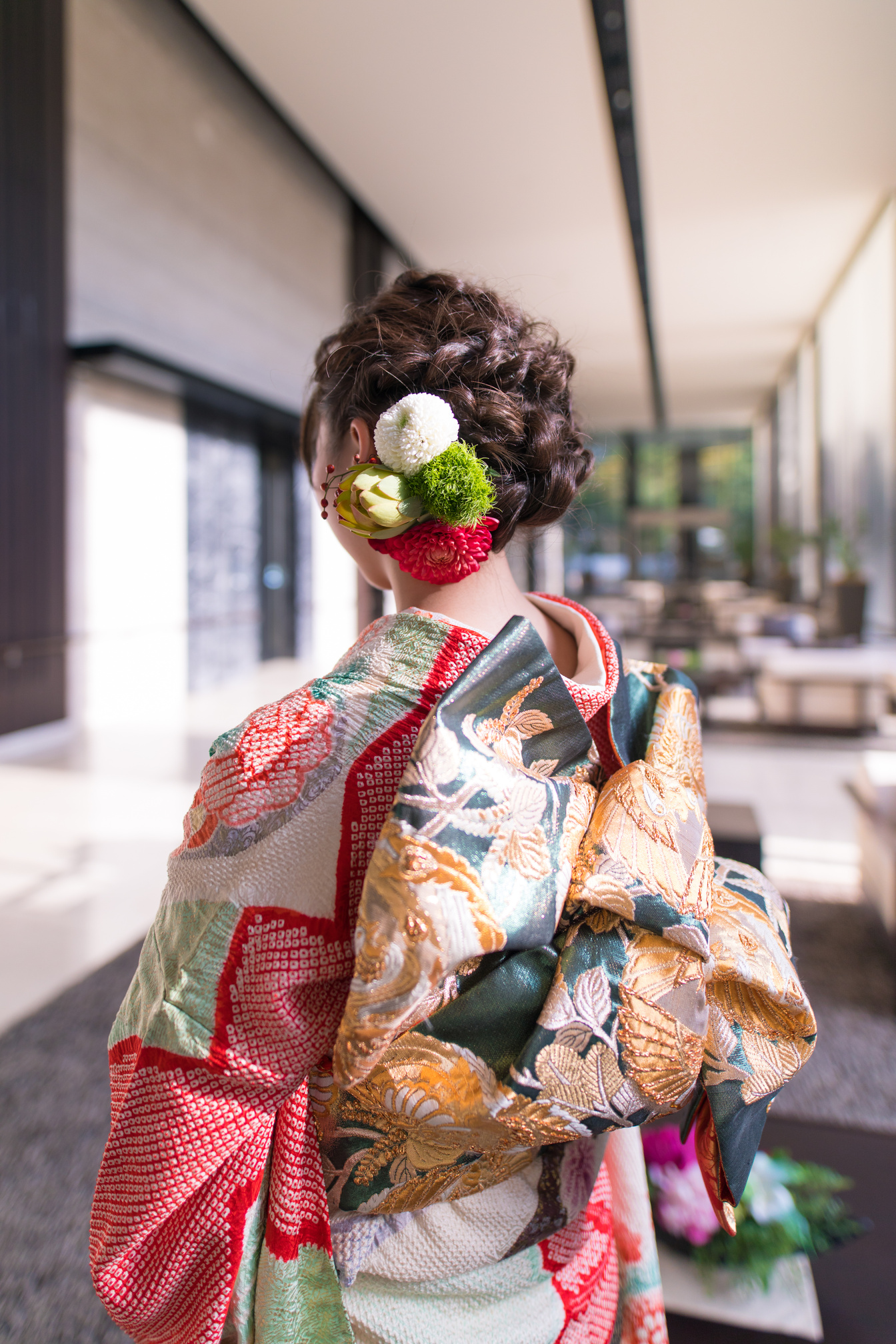 Young girl wearing Furisode for coming-of-age ceremony